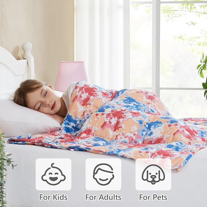 L'AGRATY Weighted Blanket - 36"x48" 3lbs Microfiber Material with Glass Beads Small Blanket for All-Season Summer Fall Winter Soft Thick