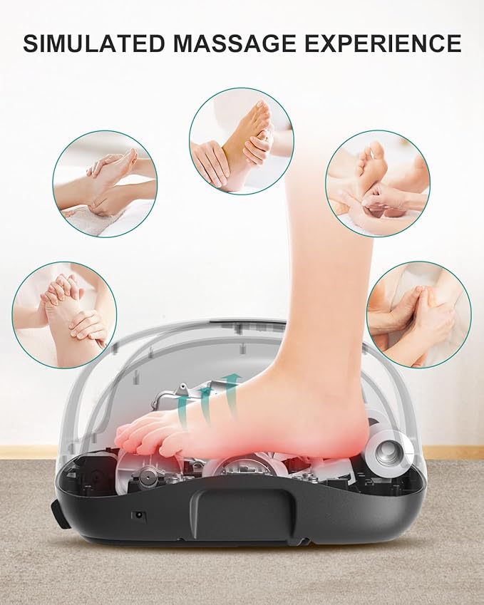 Nekteck Foot Massager with Heat, FSA Eligible Shiatsu Leg Massager for Circulation and Pain Relief, HAS Air Compression Foot Massage Machine for Plantar Fasciitis Neuropathy Calf Arm Muscle Relax