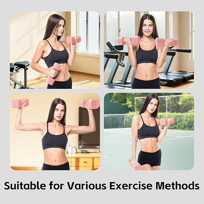20LBS Adjustable Dumbbell Set, 4 in 1 Free Weights Dumbbells Set for,4lb 6lb 8lb 10lb, with Metal Non Slip Handle,Quick Change,Home Gym Strength Training Equipment for Men and Women