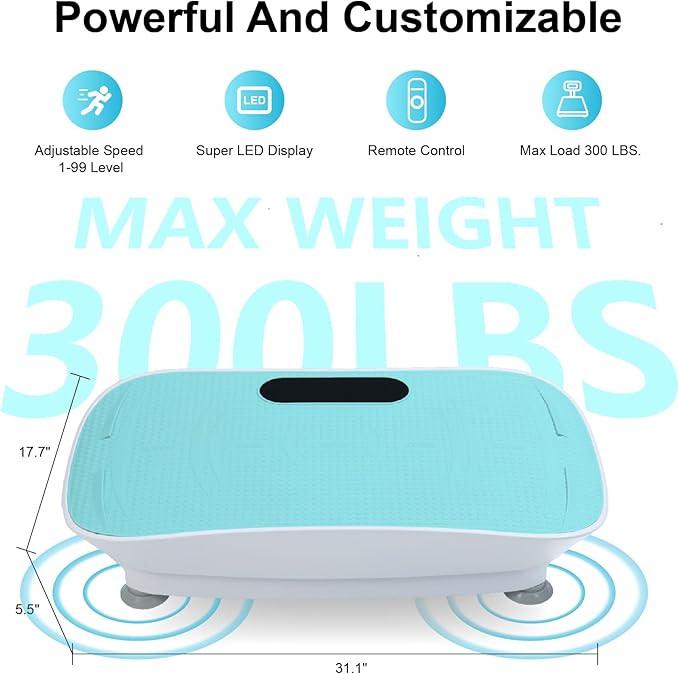Smart Auto Vibration Plate – 10-Level Silent Shaker Machine for Weight Loss, Toning & Massage | No-Remote Patented Start-Stop, Quiet Motor, 10-Min Auto Workout for Unisex