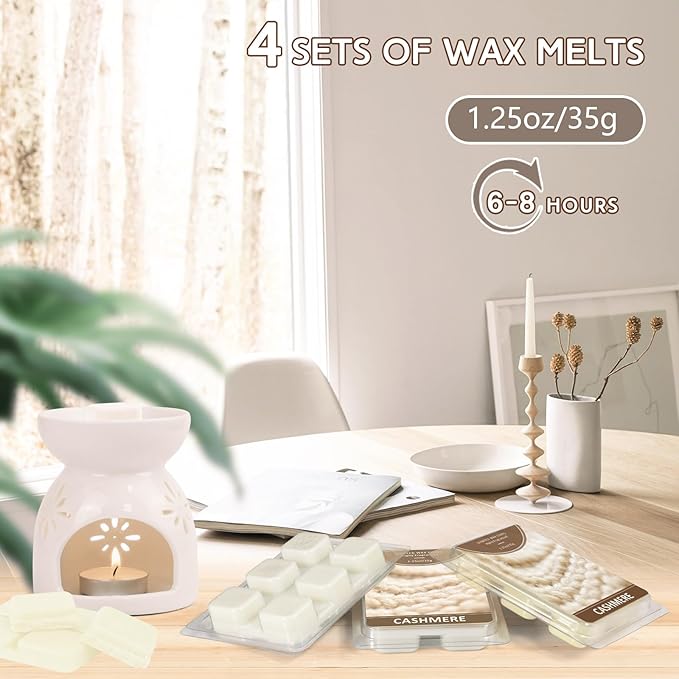 SCENTORINI Wax Melts, Cashmere Fragrance Wax Cubes, Soy Wax for Candle Making, Pack of 4