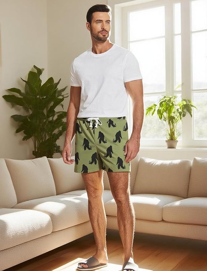 Deyeek 5.5 Inch Mens Pajama Shorts Sleep Cotton Lounge PJ Lightweight Elastic Waist Drawstring Nightwear Bottom with Pockets