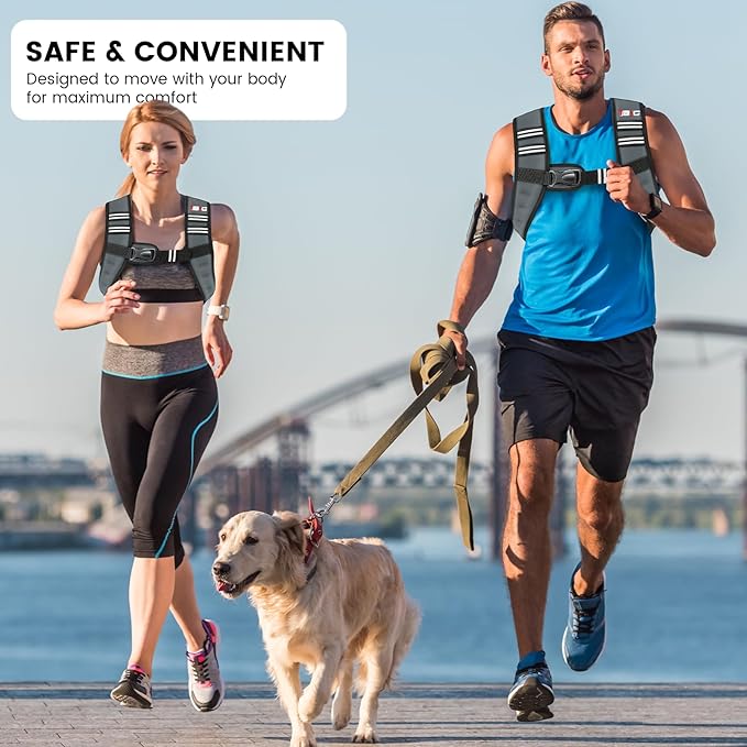 Weighted Vest Woman - 6lb/8lb/12lb/16lb/20lb/25lb/30lb Womens Weight Vest for Walking, Strength Training Weight Vests for Men, Reflective Stripe Fitness Vest for Workout Running Jogging