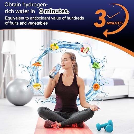Hydrogen Water Bottle Generator, Portable Rechargeable aquahealth Hydrogen Water, Hydrogen Water Ionizer Machine, with SPE/PEM Technology, for Home Office Travel Fitness Drinking