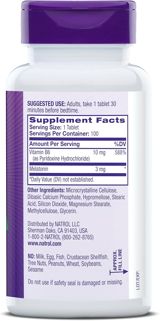 Natrol Melatonin Time Release, 3 mg, 100 Tablets