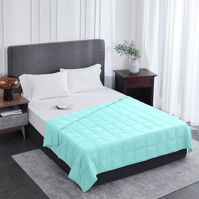 L'AGRATY Weighted Blanket - 48"x72" 20lbs Cooling Breathable Heavy Blanket Microfiber Material with Glass Beads for Adult All-Season Summer Fall Winter Soft Thick Comfort
