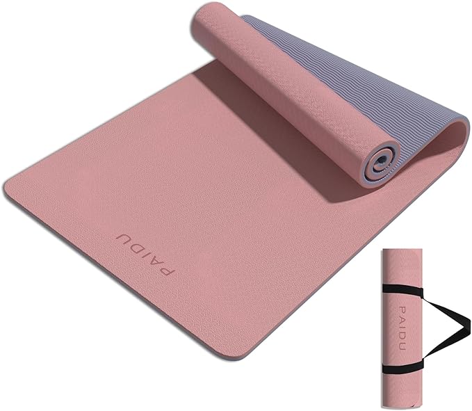 Yoga Mat 8mm Super Thick TPE Fitness Mat | SGS Certified | Non-Slip, Odorless & Tear-Resistant | Unisex with Strap | for Yoga, Pilates, Meditation & Home Workouts