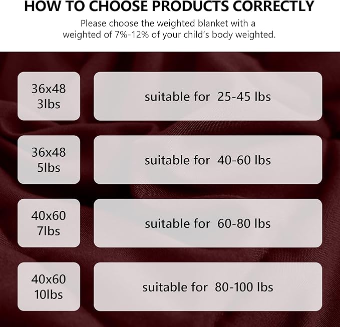 L'AGRATY Weighted Blanket - 40"x60" 10lbs Cooling Breathable Heavy Blankets Microfiber Material with Glass Beads for Adult All-Season Summer Fall Winter Soft Thick Comfort