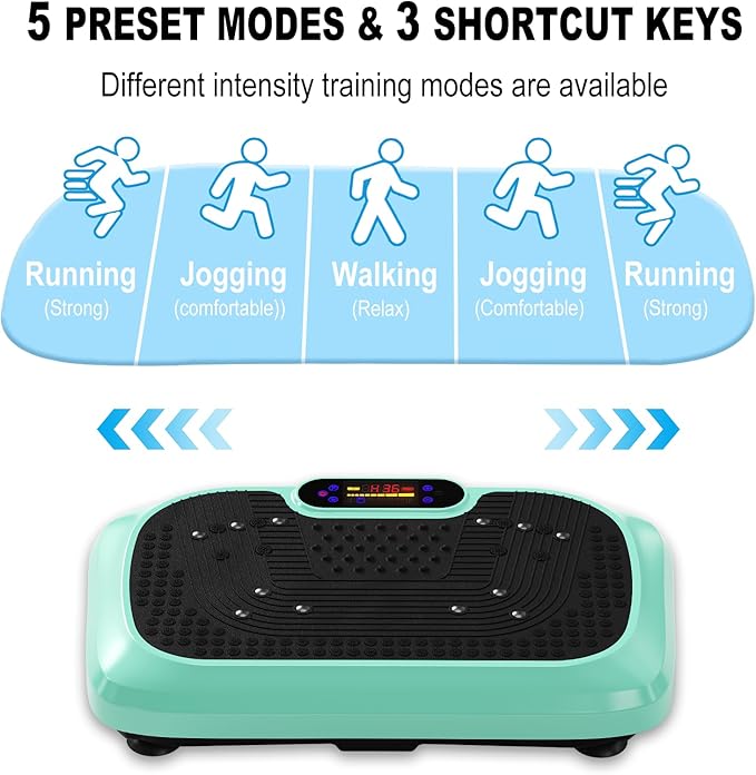 HOTSWEAT Vibration Plate Exercise Machine for Lymphatic Drainage, Power Plate Vibrating Platform, Shaker for Weight Loss, Exercise Board with 120 Levels for Home Gym