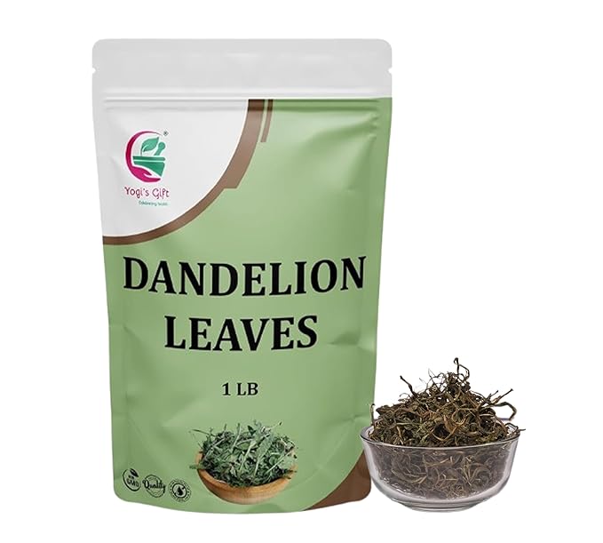 Dandelion Leaves 1 LB, 100% Natural & Pure, Ideal for Dandelion Tea, Herbal Blends & Wellness Uses, 1 LB Bulk Pack, Resealable Bag for Freshness - By Yogiโs Giftยฎ