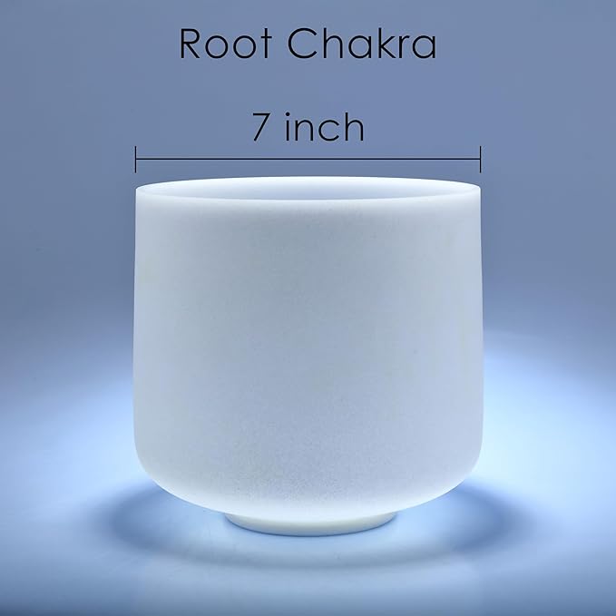 TOPFUND 7" C Note Crystal Singing Bowl Root Chakra with Suede Mallet