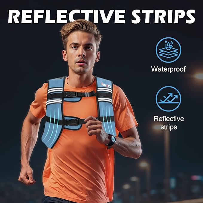 Weighted Vest Woman - 6lb/8lb/12lb/16lb/20lb/25lb/30lb Womens Weight Vest for Walking, Strength Training Weight Vests for Men, Reflective Stripe Fitness Vest for Workout Running Jogging