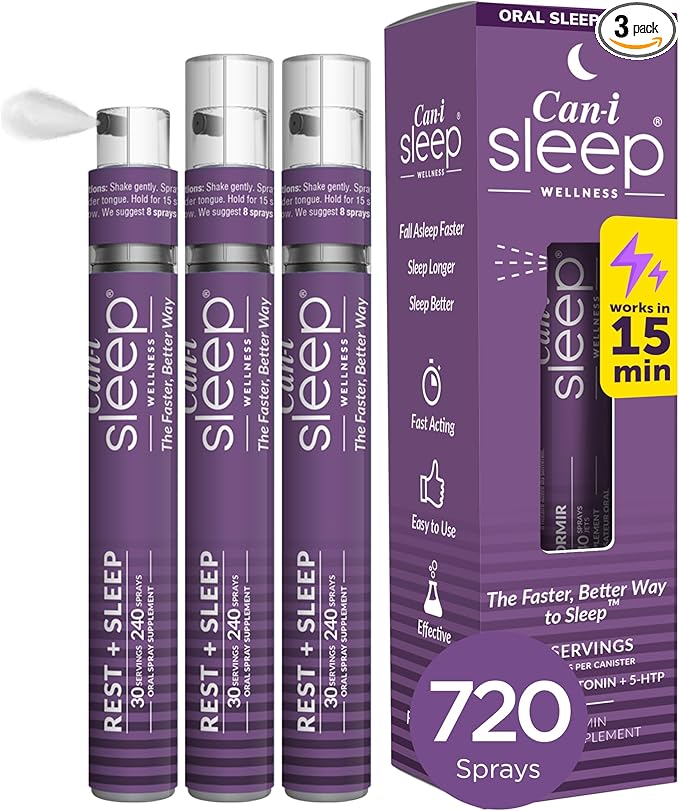 Sleep Faster & Longer: Oral Sleep Spray for Night Shift Workers, EMS, Nurses who Need to Adjust to Shift Changes and Sleep routines. Can-i Sleep Supplement - 90 Servings