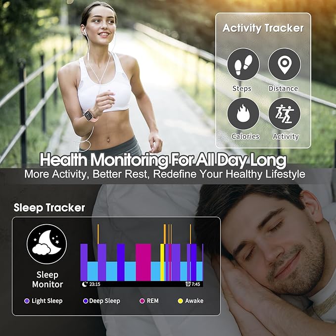 Smart Watch for Men Women Bluetooth Call, 2025 New 1.85" HD Smartwatch, Fitness Watch with 120+ Sport Modes, IP68 Waterproof, Heart Rate/Sleep Monitor, Pedometer, Activity Tracker for Android iOS,Pink