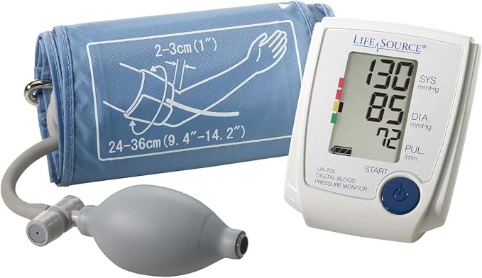 A&D Medical Blood Pressure Monitor for Home Use - UA-705V - Medium Cuff (9.4-14.2" / 24-36cm), Easy to Use, 30 Reading Memory, Snapshot Averaging, Systolic & Diastolic Reading, Portable, 1 AA Battery