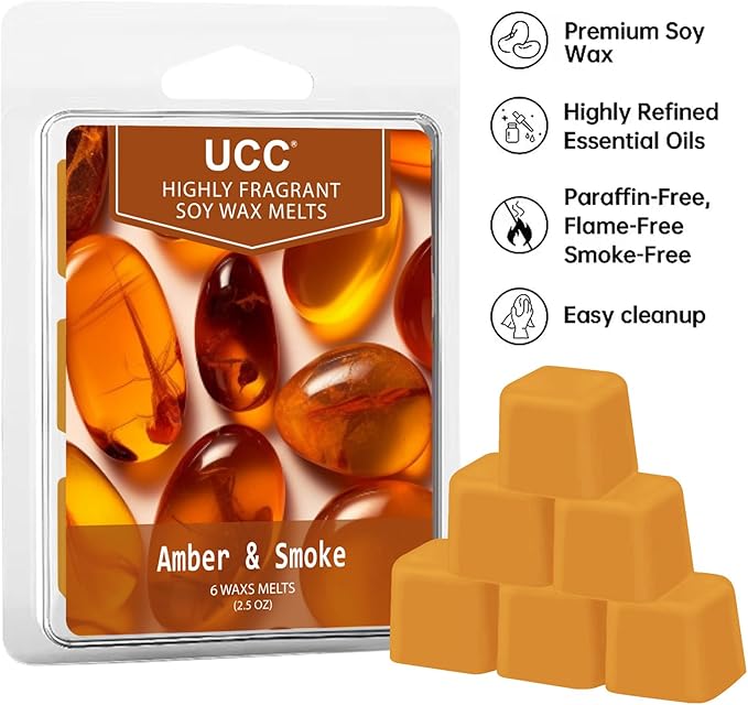UCC Plant Based All Natural Wax Melts, Strong Fragrance, Long Lasting Premium Soy Scented Melts Cubes, Wax Melts Tarts, Colored Wax Melt - 4 Pack