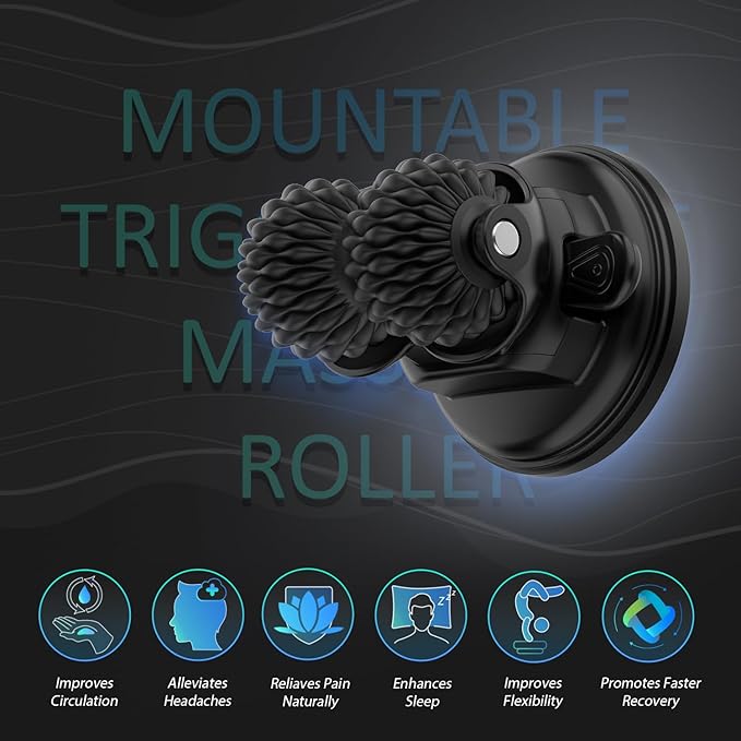 Massage Ball Roller 3 in 1 Wall Mounted Massager for Deep Tissue, Myofascial Release, Knots, Pain Relief,Trigger Point,Lymphatic Drainage for Full Body