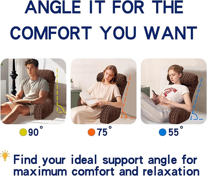 Back Pillow for Bed Sitting Up, Reading Pillow, Extra Large Arm Pillows for Adults for Back Support,Bed Pillow for Sitting up for Watching TV/Gaming/Relaxing