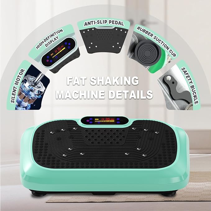 HOTSWEAT Vibration Plate Exercise Machine for Lymphatic Drainage, Power Plate Vibrating Platform, Shaker for Weight Loss, Exercise Board with 120 Levels for Home Gym