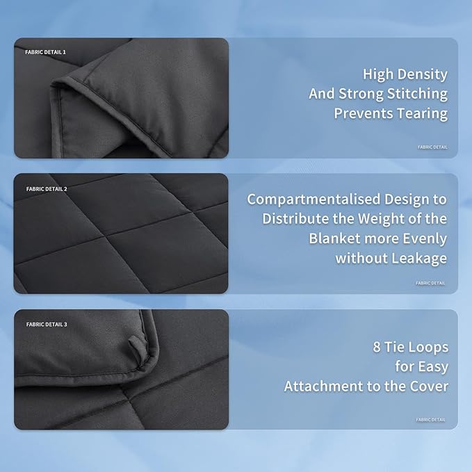 Topcee Weighted Blanket (7 lbs, 40" x 60") Cooling Throw Heavy Blanket for Sleeping Apply to 60-90 lbs, Soft Thick Breathable Blanket with Glass Bead, Easy Care