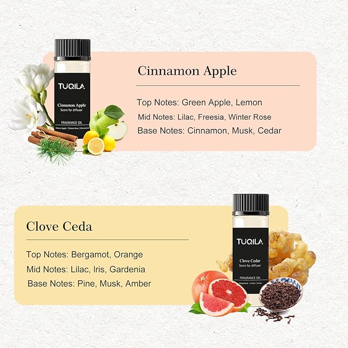 Waterless Diffuser Essential Oil Set(6X 20mL), Hotel Luxury Aroma Scent Oil My Way, Olene, Pumpkin Cream,Winter Pine,Usage Cold Air Diffuser Aromatherapy for Home Home, Office, Car