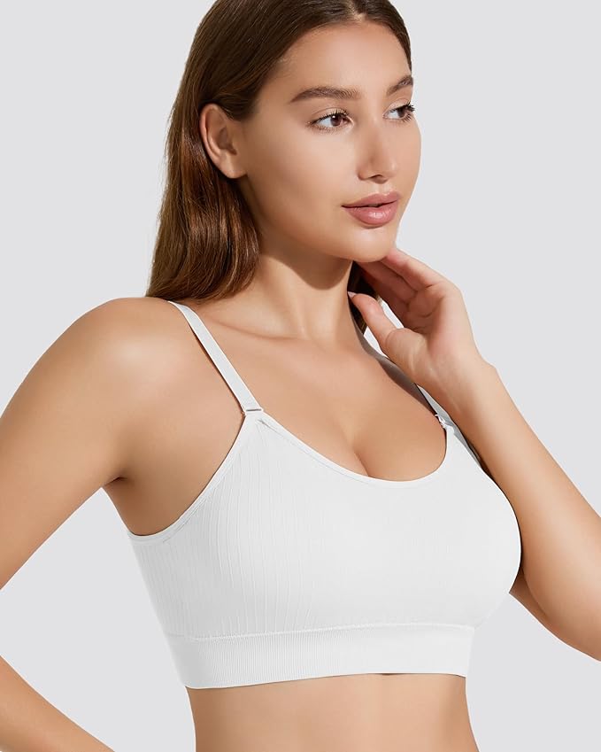 Padded Bralette Sports Bras for Women Pack No Underwire Adjustable Straps Low Back Bra Sleep Bras Lounge Bras for Women