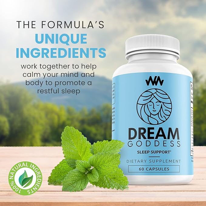 Womens Sleep Support Supplement | Female Specific Relaxation Sleep Aid | Dream Goddess | Calm Mind | Enhance Rest Support Vitamin