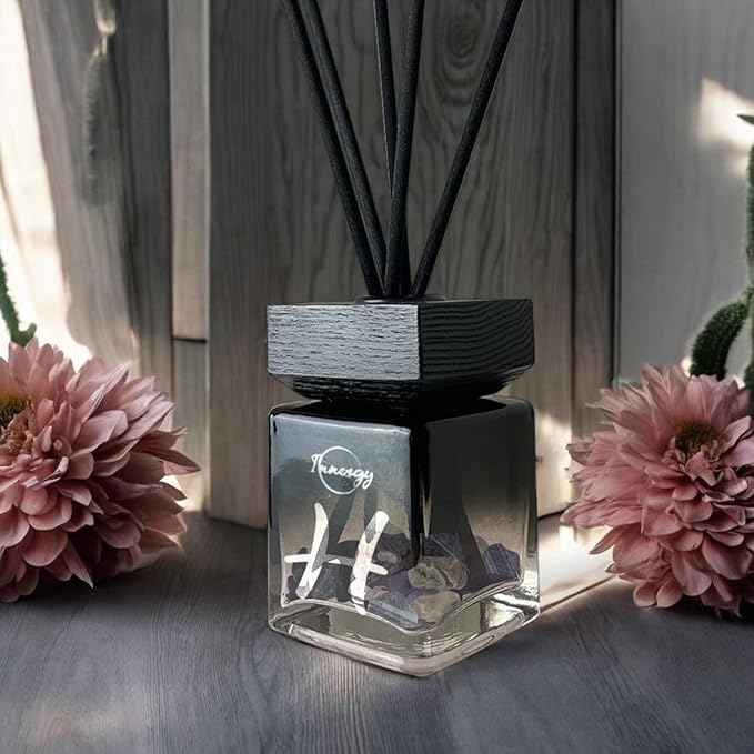 Innergy Pisces Zodiac Crystal-Infused Reed Diffuser – 100ml Aromatherapy Essential Oil Diffuser for Home – Long-Lasting Scent, Natural Crystal Energy for Relaxation & Balance