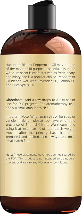 Handcraft Blends Peppermint Essential Oil - Huge 16 Fl Oz - for Candle Making, Soap Making, Diffusers, and Aromatherapy