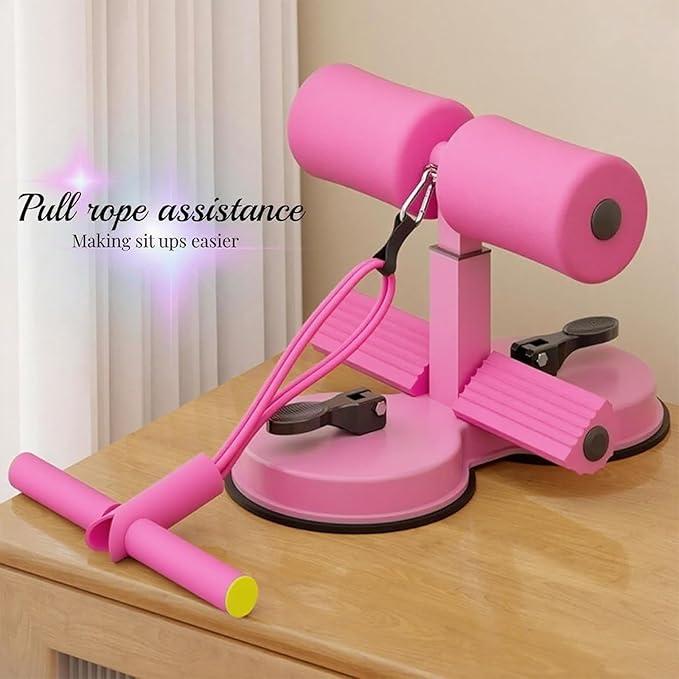 abs master sit up bar,sit ups foot holder with Elastic 2 Suction Cups and Pull Rope Portable Sit Up Assistant Device for Home Workout