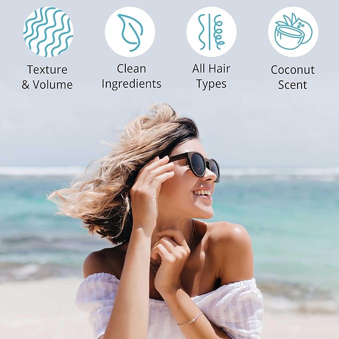 Beauty by Earth Sea Salt Spray for Men & Women - Texture Hair Spray for Adding Volume & Beachy Waves, USA Made with Organic Ingredients