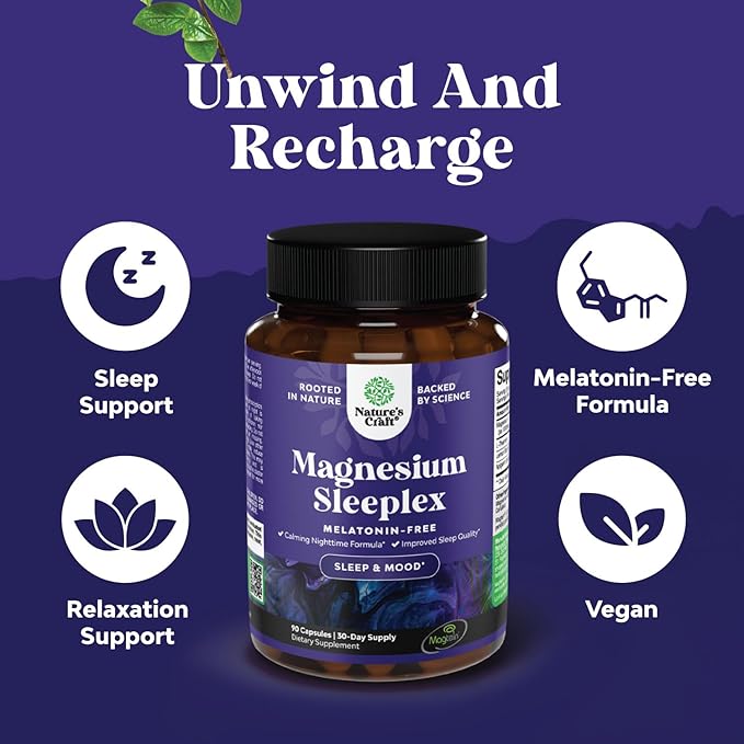 High Absorption Magnesium Sleep Supplement - Rest Support Magnesium L-Threonate Apigenin Theanine for Sleep and Rest for Women & Men - Mg L-Threonate Melatonin Free Sleeping Aid - 90 Capsules