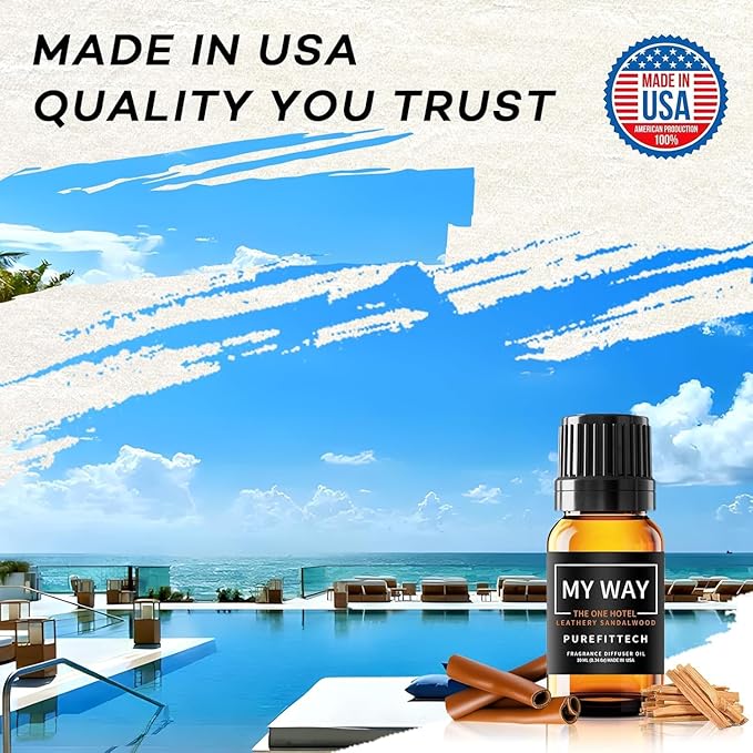 Hotel Diffuser Oil My Way Inspired by The One Hotel Scent, Hotel Essential Oils for Home, Office, Spa,2Pack,10mL*2, 0.34 fl oz Hotel Collection Diffuser Oil for Diffusers & Humidifiers,Made in USA