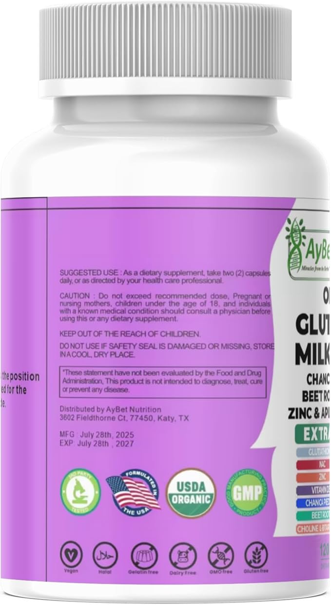 Glutathione NAC Milk Thistle Supplement | Liver Health Support | 32-in-1 Herbal Antioxidant Formula with Chanca Piedra, Turmeric, Dandelion Root, Beet Root & Zinc | Halal Vegan Organic Daily Wellness