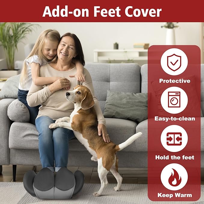 Shiatsu Foot and Calf Massager with Heat, Vibrating Massage Machine for Plantar Fasciitis, Neuropathy, Blood Circulation, Thigh Leg Muscle Tension, Deep Tissue Massager, Fathers Day Dad Gifts