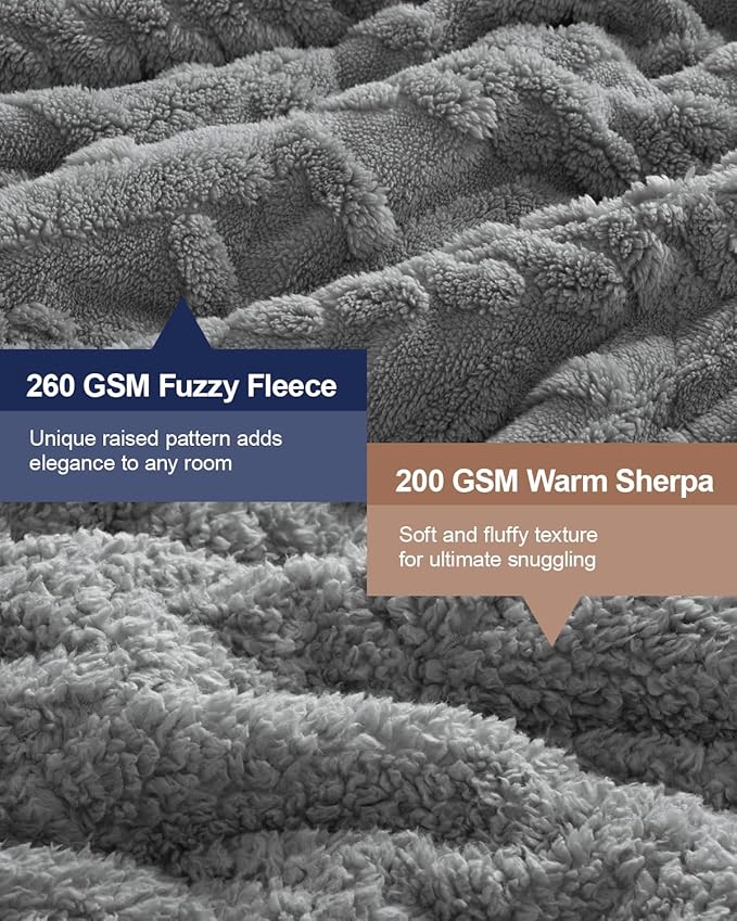 Super Fuzzy Soft Sherpa Fleece Weighted Blanket, 25 lbs Dual Sided Fluffy Heavy Weighted Blankets for Adults - No Bunching with Double Layers of Soft Inner Lining (60"x 80", 25 Pounds)