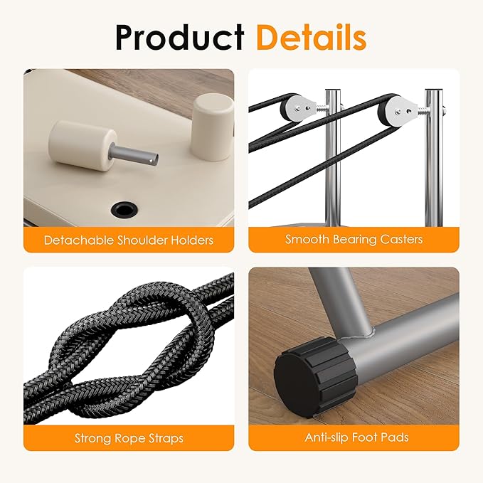 DlandHome Pilates Reformer, Foldable Pilates Reformer Machine with Springs & Resistance, Suitable for Advanced and Beginners Users Adjustable Pilates Equipment for Full-Body Home Workout Up to 330 lbs