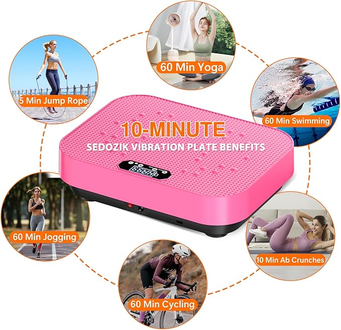 Vibration Plate Exercise Machine, 2025 Upgraded Fitness Vibrating Lymphatic Drainage Full Body Workout Shaker for Weight Loss, Featuring a 330 Lbs Capacity Vibrate Fitness Platform with 8 Modes