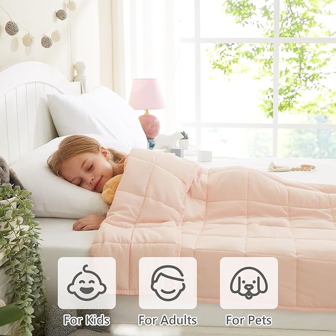 L'AGRATY Weighted Blanket - 36"x48" 3lbs Microfiber Material with Glass Beads Small Blanket for All-Season Summer Fall Winter Soft Thick