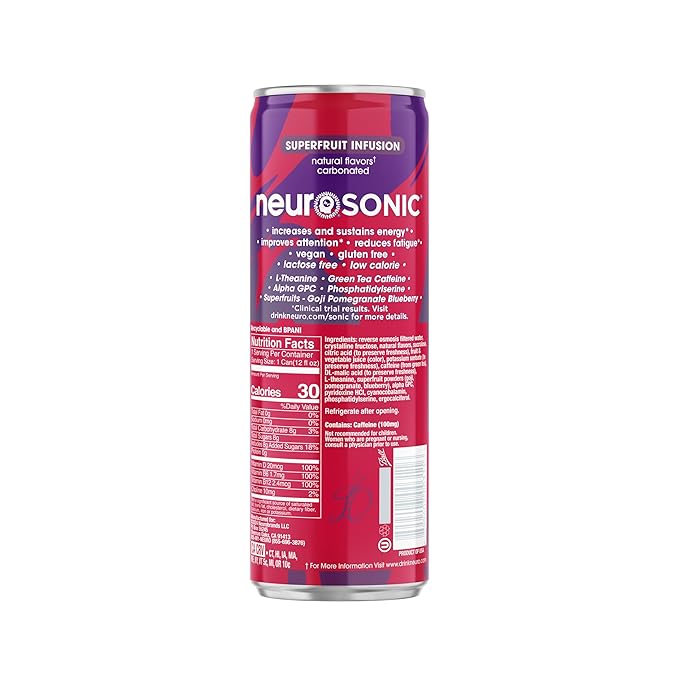 Neuro Sonic Superfruit Infusion, 12 Fl Oz Can (Pack of 12)