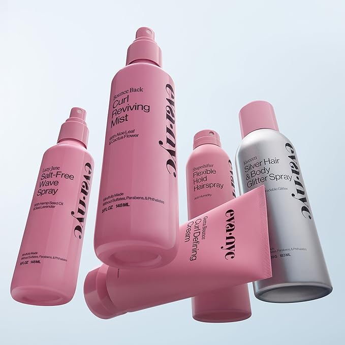 Eva NYC Salt-Free Effortless Texture Wave Spray - Lightweight, Buildable Formula to Enhance Waves - Hemp Seed Oil + Sea Lavender for Moisture - For Straight-Wavy Hair Types - Lavender Scent - 5 fl oz