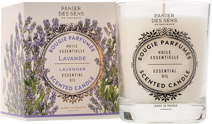 Panier des Sens - Lavender Candle β Long-Lasting Scented Candles for Home β Thoughtful Gift β 100% Natural Cotton Wick β Decorative Home Candles - 6.3 oz