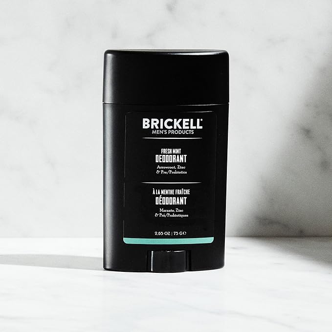 Brickell Men's Products Natural Deodorant For Men, Natural and Organic, Aluminum, Alcohol, and Baking Soda Free, 2.65 Ounce, Fresh Mint