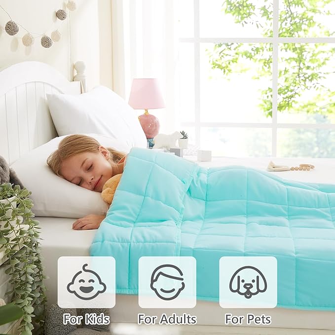 L'AGRATY Weighted Blanket - 36"x48" 3lbs Microfiber Material with Glass Beads Small Blanket for All-Season Summer Fall Winter Soft Thick