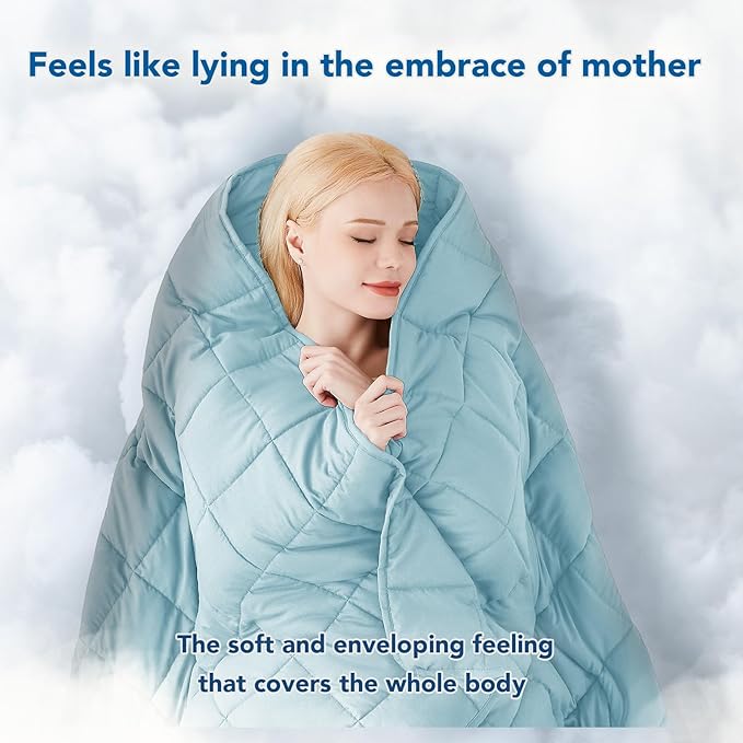 Topcee Weighted Blanket for Adults (15 lbs, 48" x 72") Twin Size Soft Cooling Heavy Blanket Sleeping, Apply to 130-160 lbs Body, Thick Breathable Blanket with Glass Bead, Easy Care
