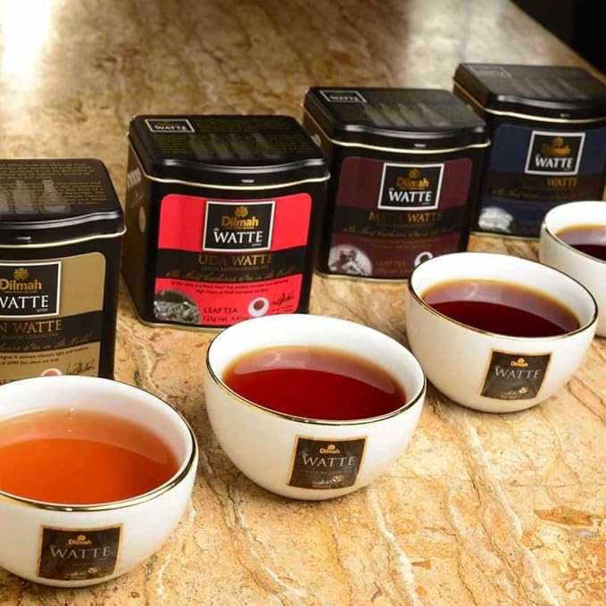 Dilmah Ran Watte Ceylon Black Tea Tin Caddy - 250g Loose Leaf | Single Region Pure Ceylon Tea | Packed at Source | 2 Tins, each 125g