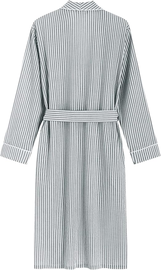Latuza Women's Seersucker Robe Cotton Bathrobe with Pockets