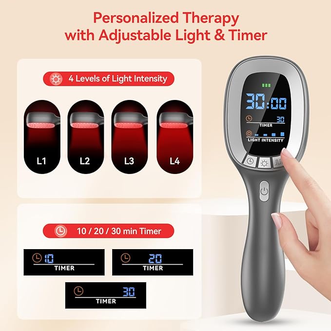 Cold Red Light Therapy Device – Dual Wavelength 8×808nm & 30×650nm Red Light Therapy Wand – Handheld Infrared Light Therapy for Body, Knee, Shoulder, Back, Muscles, Joints and Pets