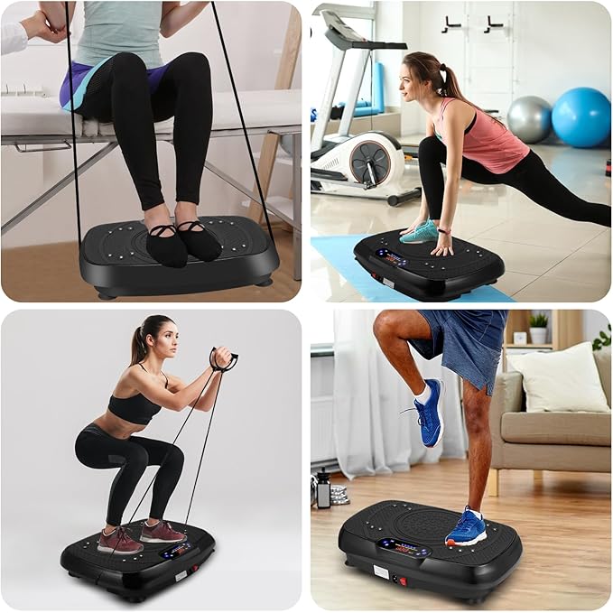 Vibration Plate Exercise Machine, Full Body Exercise Equipment, 199 Adjustable Speeds Power Vibration Board Used for Home Fitness, Shaping, Training, Recovery, and Weight Loss