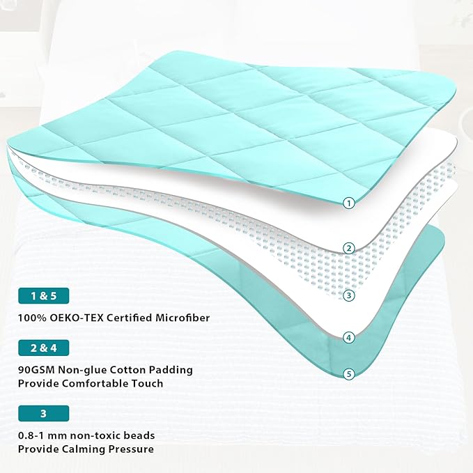 L'AGRATY Weighted Blanket - 48"x72" 20lbs Cooling Breathable Heavy Blanket Microfiber Material with Glass Beads for Adult All-Season Summer Fall Winter Soft Thick Comfort